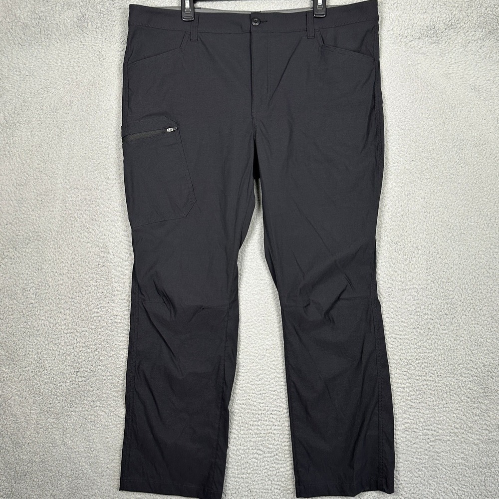 Eddie Bauer Pants Mens 40X32 Horizon Guide Black Cargo Hiking Outdoor Stretch